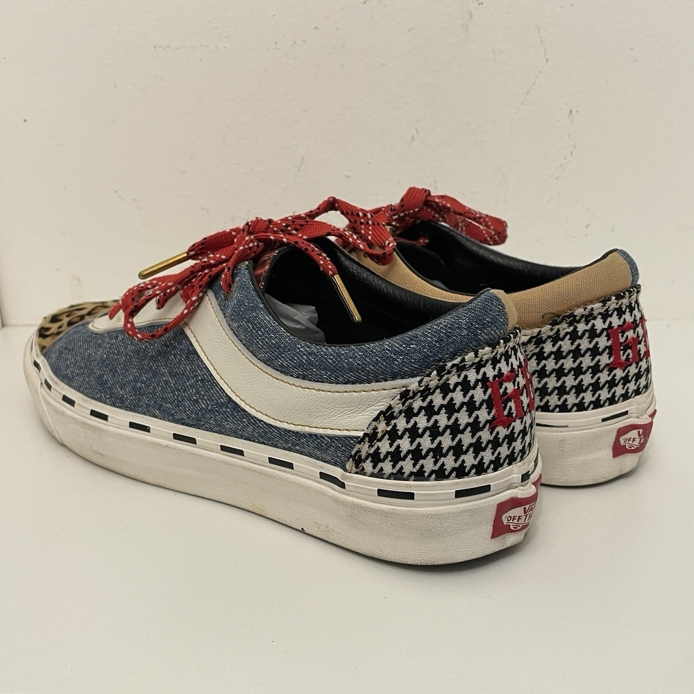 VANS‎ Bold Ni Bender Sneakers Trainers Mens 10 UK 9 Leopard Tartan Denim Skate - Picture 6 of 11